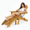 Buy Adirondack long Chair + Footrest Wood Outdoor Furniture Set - Anela Red 60009 at MyFaktory